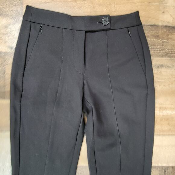 Anthropologie Maeve Zipper Ankle Dress Pants Career Office Black Preppy 0 Petite - Picture 3 of 15